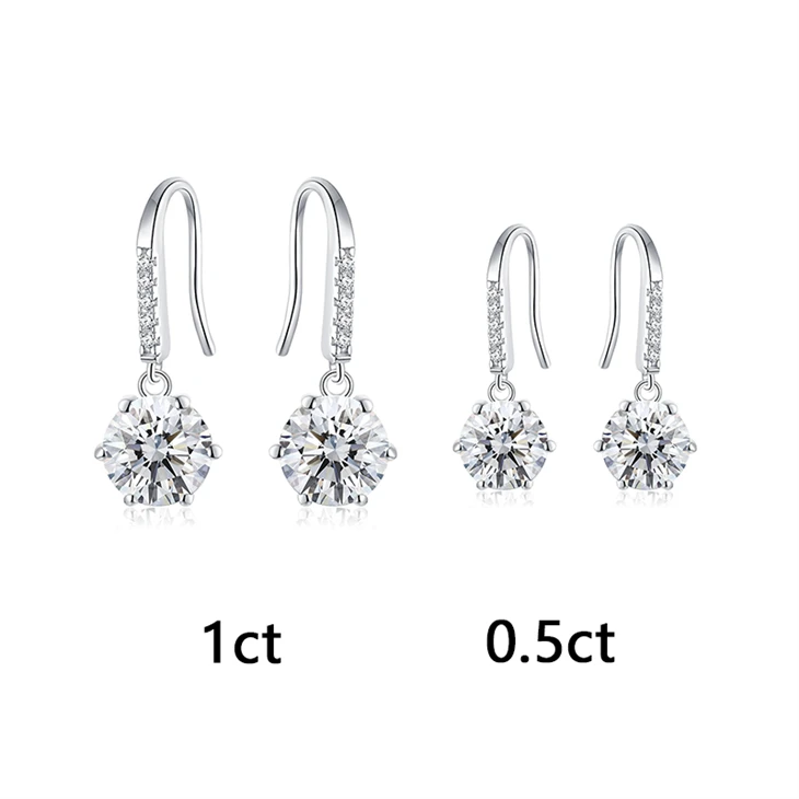 Moissanite 925 Silver Earrings