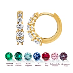14K गोल्ड Moissanite Hoop Earring
